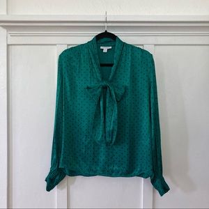 Topshop Polka Dot Pussybow Blouse